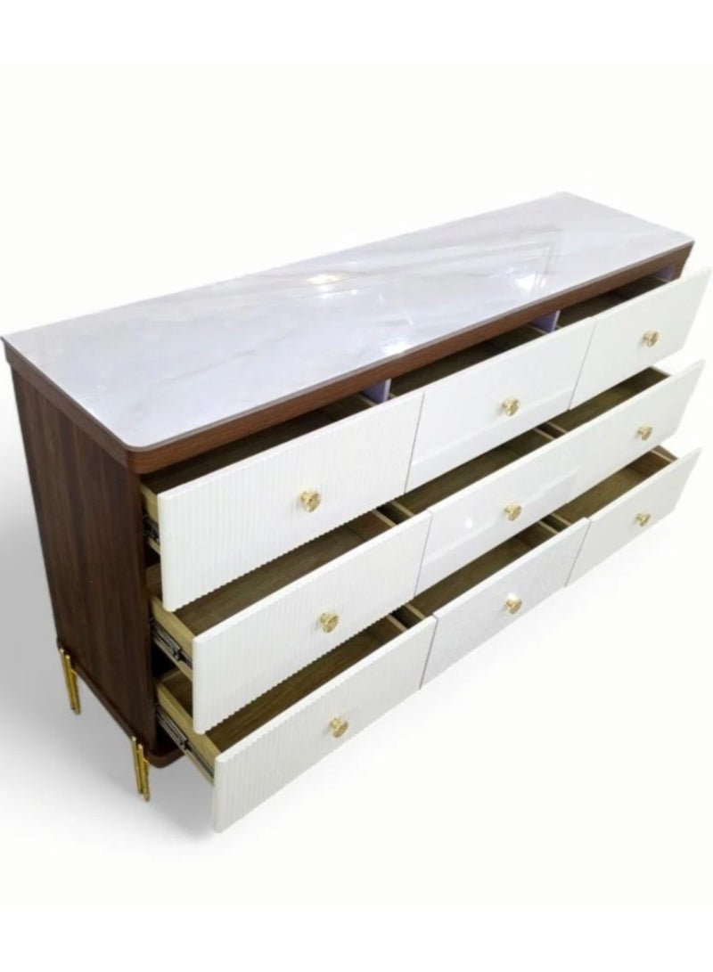 Concent Versatile Drawer Cabinet with Marble and MDF Wood Surface - Image 3